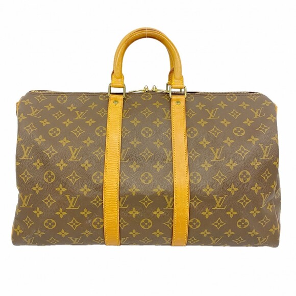 LOUIS VUITTON Authentic Brown Monogram Keepall 45 Boston Bag - Picture 1 of 14